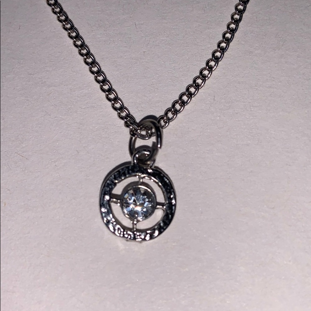 Navy blue layered necklace.